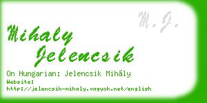 mihaly jelencsik business card